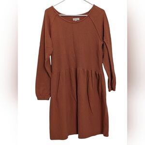 Roolee Burnt Orange Terracotta Nursing Cotton Dress M